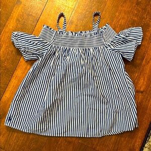 Ralph Lauren striped girls top. Navy/white size 10